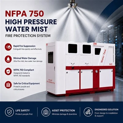 Sistem Kebakaran Kabus Air NFPA 750 Untuk Kebakaran Pusat Data